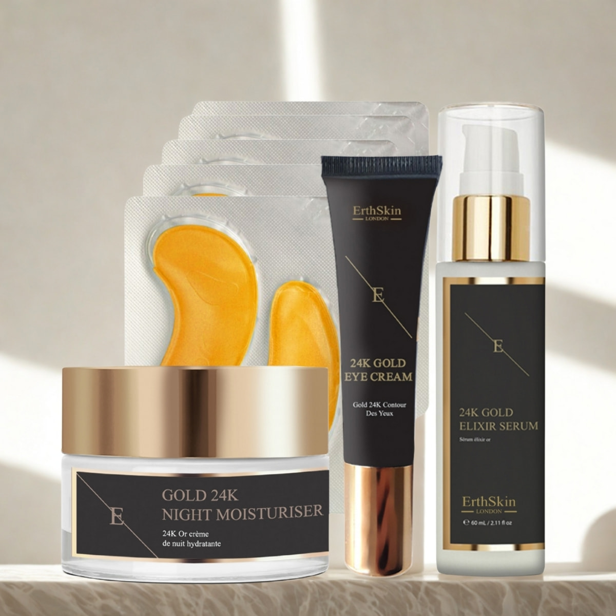 Kit completo de revitalización de ojos de 24 quilates