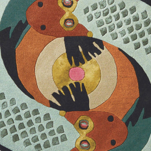 Tapis salon et chambre fait à la main en laine motif fresque LUNICIA