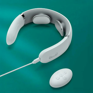 Masajeador de cuello F2 con modo calor, pulso y mando de control a distancia.