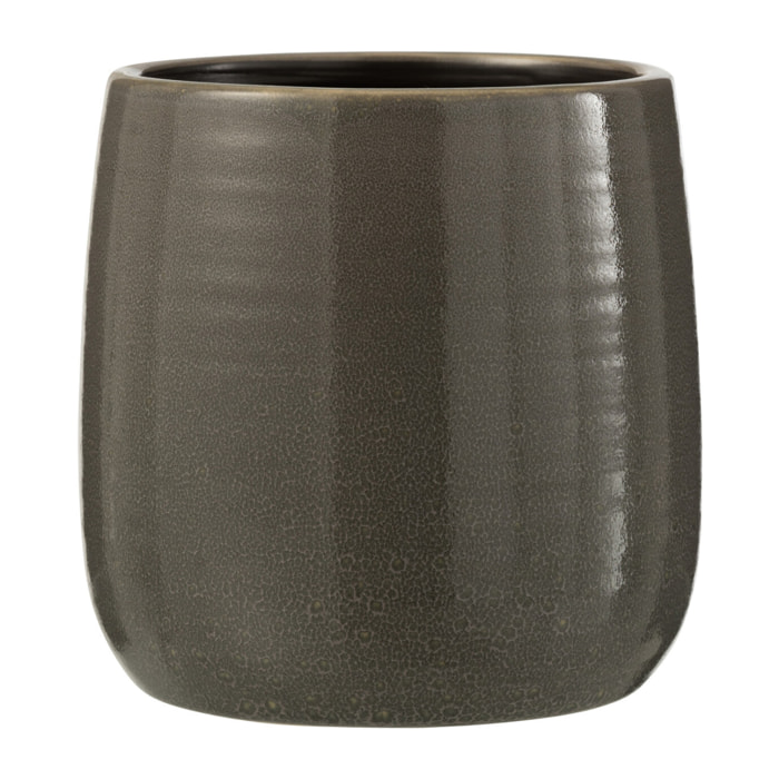J-Line cache-pot Uni - céramique - gris - large - Ø 16.5 cm