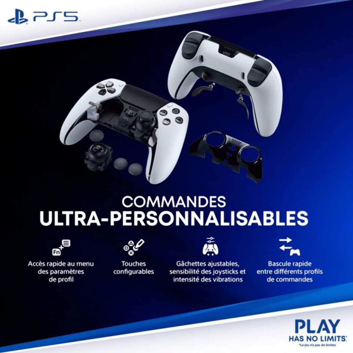 Manette SONY DUALSENSE EDGE BLANCHE V2 PS5 et PC