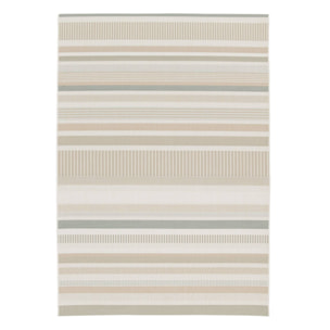 Tapis intérieur/extérieur vintage motif linéaire beige crème gris Gary 160x230cm