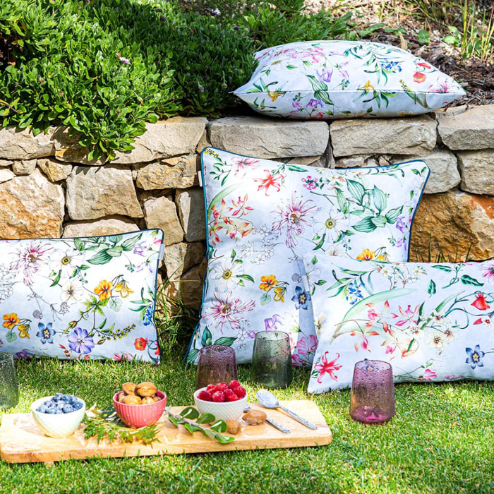 Lot de 2 housses de coussin en coton imprimé MAGGIO - multicolore