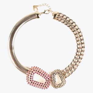 collana girocollo, gioielli a catena combinata a due pezzi