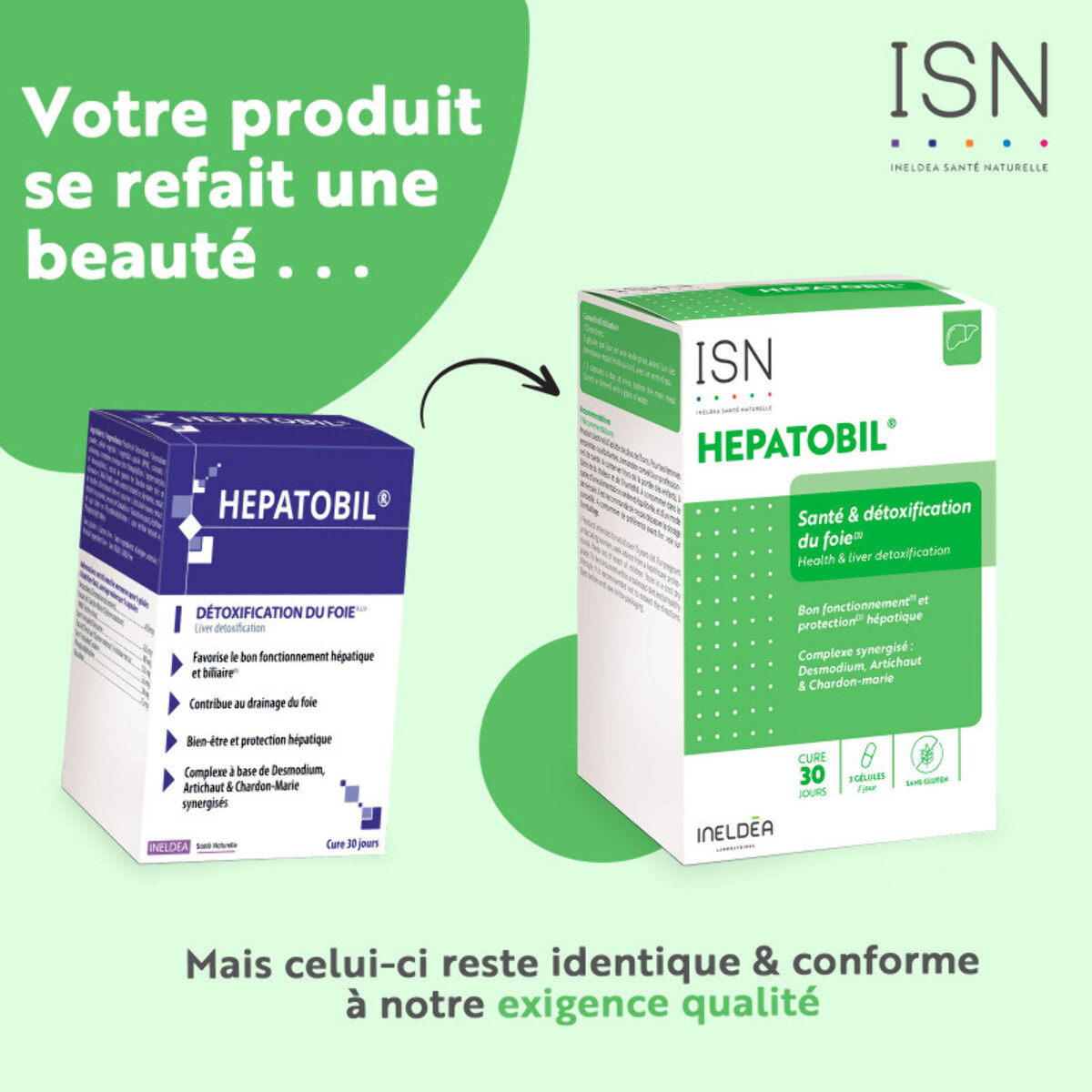 ISN - Duo Détox & Bien-Être - Hepatobil + Detox Colon - Contribue au bien-être général - Participe à la purification du foie et du côlon - Cure 30j