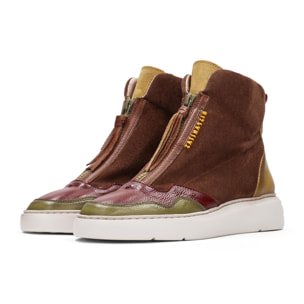 Botin sport Oceania Cuero mostaza oliva 3,5 cm