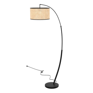 Lampadaire en rotin et métal - Aimée