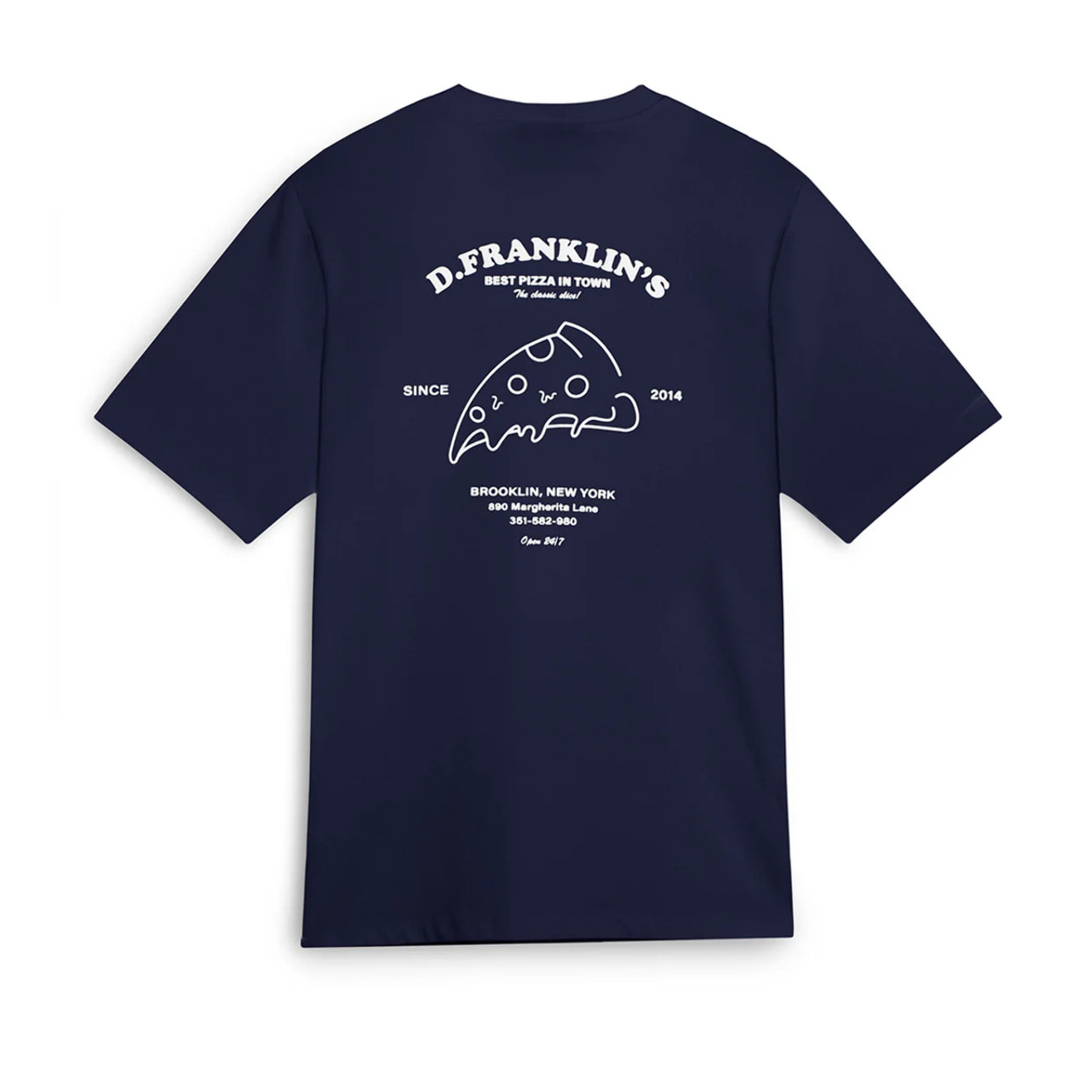 Camiseta Hombre Best Pizza Azul Marino / Blanca D.Franklin