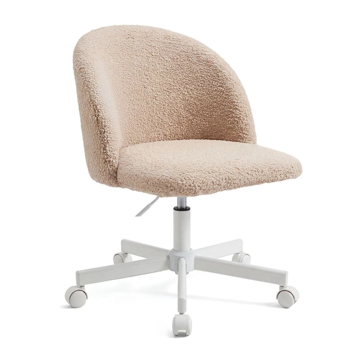 Silla de escritorio tapizada en borreguito arena 76-89,5 cm Candy Arena
