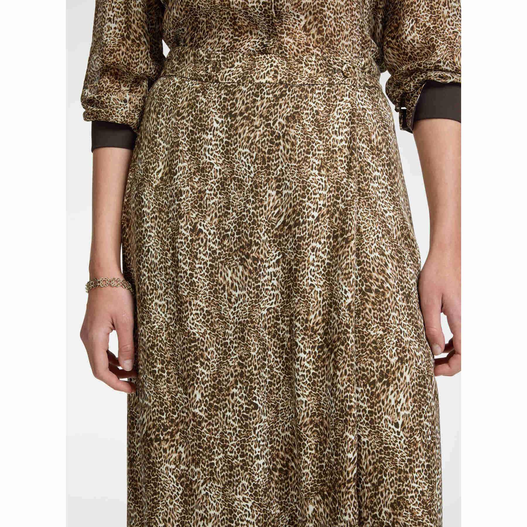 Elena Mirò - Falda cruzada estampada - Beige