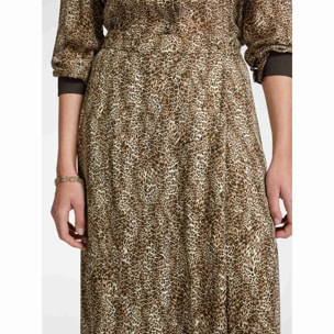 Elena Mirò - Falda cruzada estampada - Beige