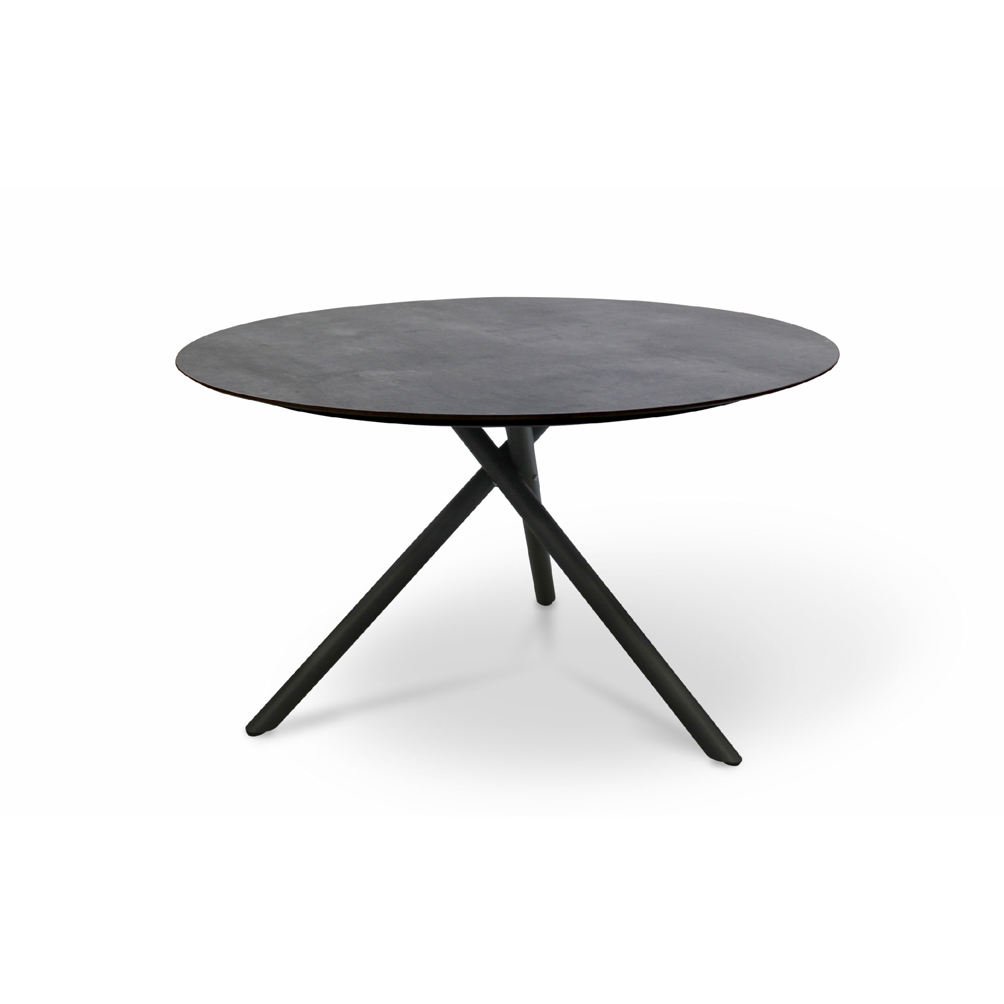 PILAT - Table de jardin ronde en aluminium gris anthracite
