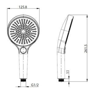 Douchette à main 3 jets,  diamètre 12,5 cm, noir mat (SATBSRS81C)