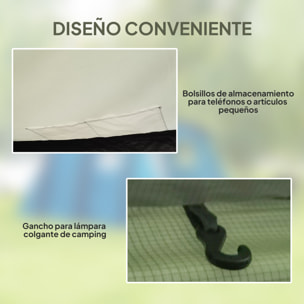 Tienda de Campaña Inflable Familiar Tipo Túnel para 3–6 Personas Tienda de Campaña Glamping con Vestíbulo Ventanas de Malla y Bolsa de Transporte Protección UV 50+ Impermeable Verde Oliva