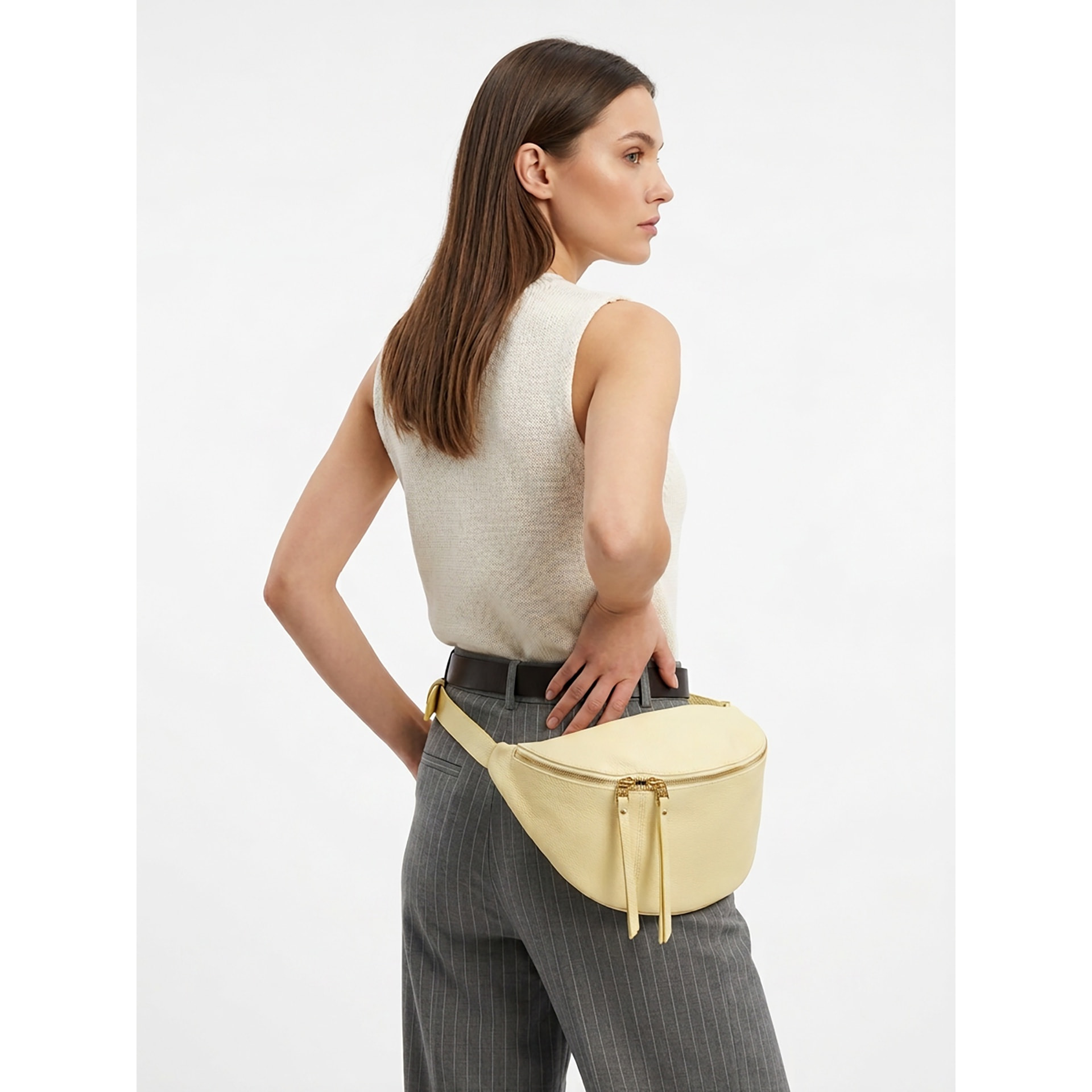 Borsa a tracolla da donna Made in Italy - Modello Caelia Plus - 100% pelle - 47.0 x 28.0 x 2.0 cm