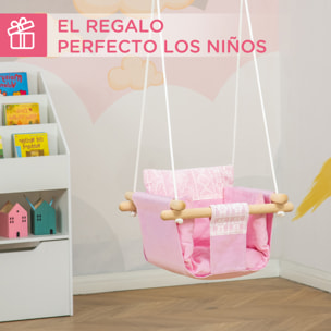 Columpio Bebé Altura Ajustable con Cinturón de Seguridad 80 kg 40x40x180 cm Rosa