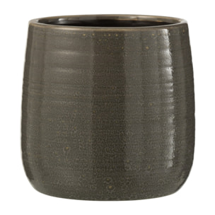 J-Line cache-pot Uni - céramique - gris - medium - Ø 14.5 cm