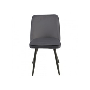 Chaise en velours avec piètement en métal noir - PETALE