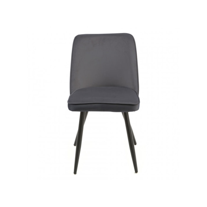 Chaise en velours avec piètement en métal noir - PETALE
