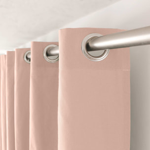 Rideau coloré en pur coton 8 œillets - Vieux rose