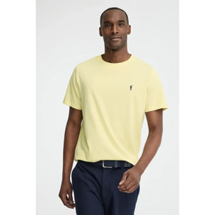 Camiseta amarillo claro de manga corta y bordado Rigby Go