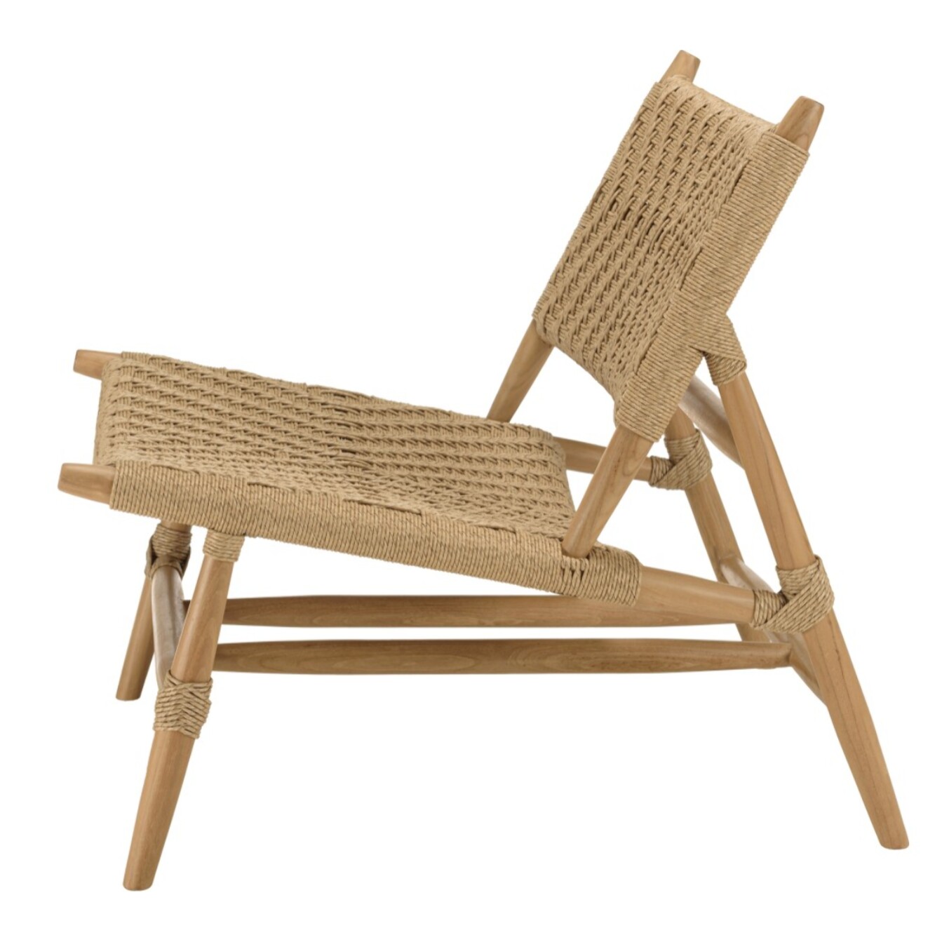 VALERIA - Lot de 2 fauteuils lounge jardin teck rotin synthétique relief