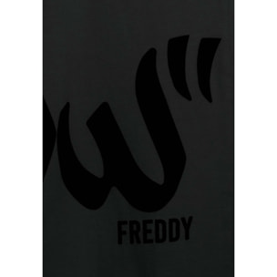 Pantaloni in felpa con stampa Flow e fondo raccolto