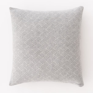 Housse de coussin en coton tissé gris 50x50 cm