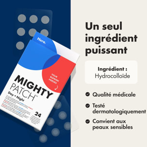 HERO Mighty Patch - Patch Anti-Acné Jour & Nuit Réduit les Boutons en 6h 24 Patchs