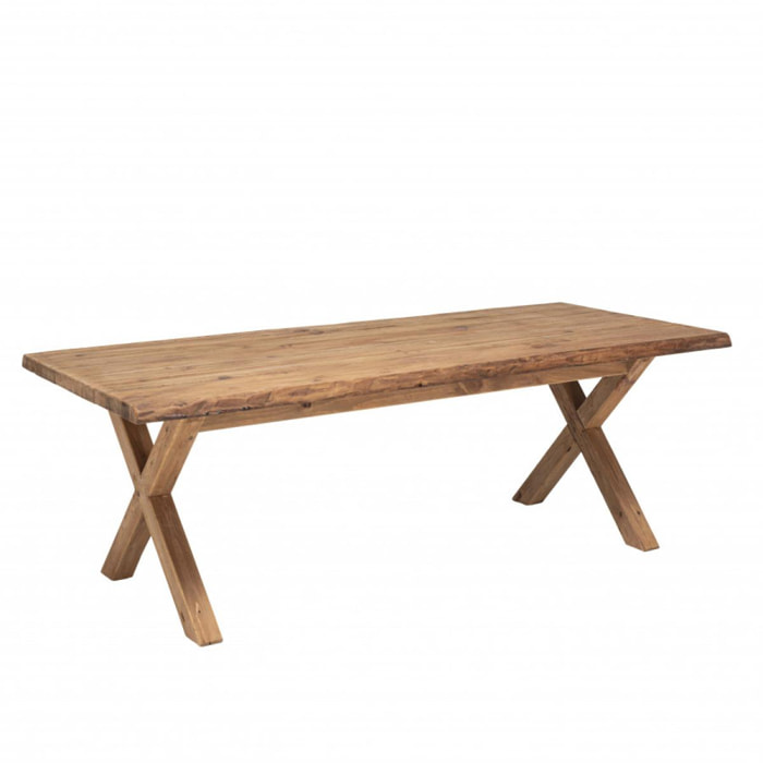 ANDRIAN - Table à manger rectangulaire 220x100cm bois Pin recyclé
