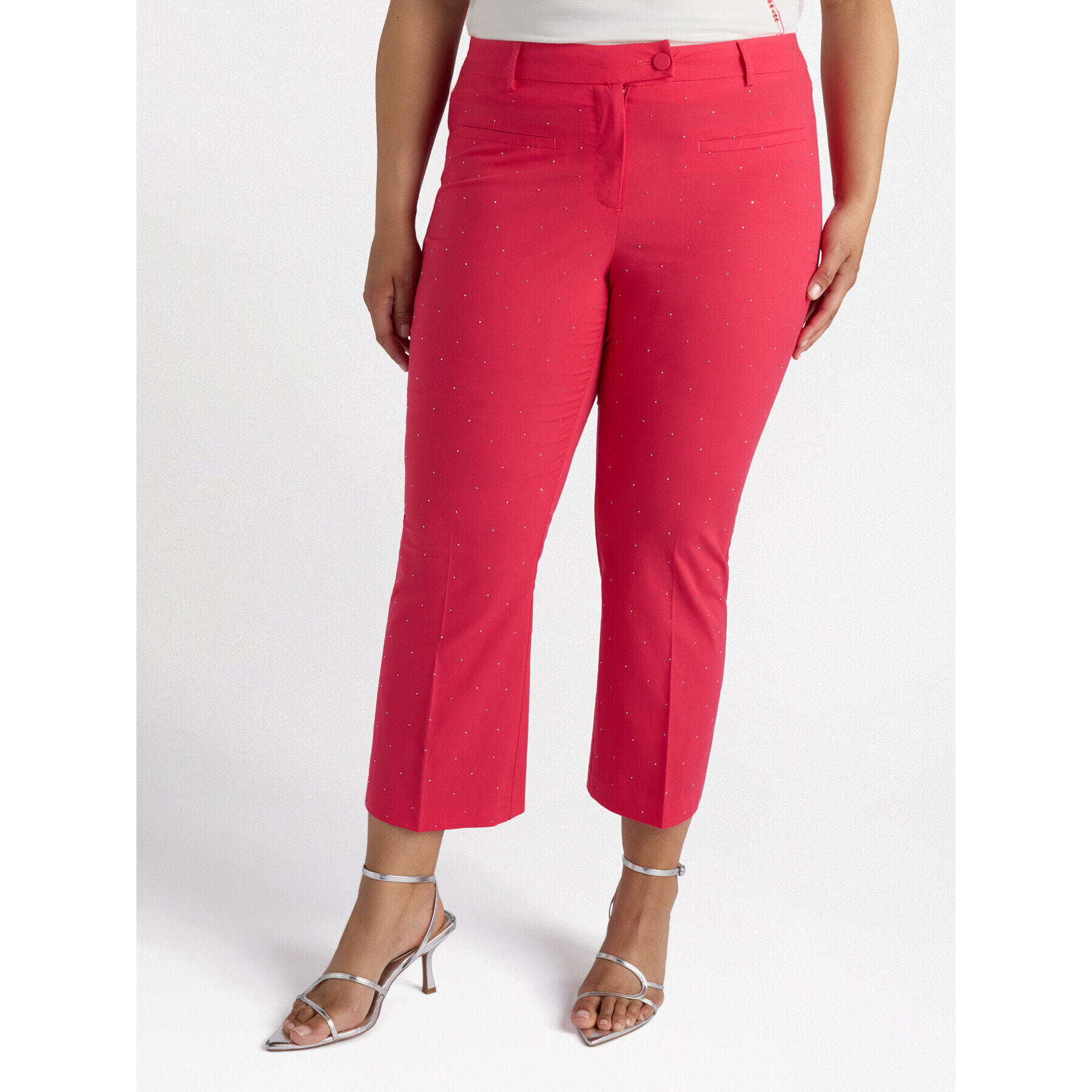 Fiorella Rubino - Pantalones con pequeños pedrería - Rojo