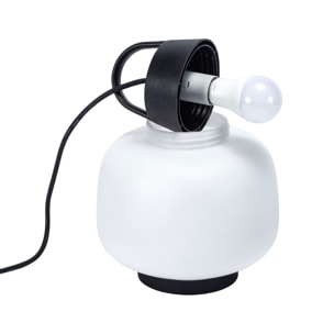 Forlight Lamtam - Lámpara de Sobremesa de Jardín E27 con Asa para Colgar IP44 para Exterior de Color Negro