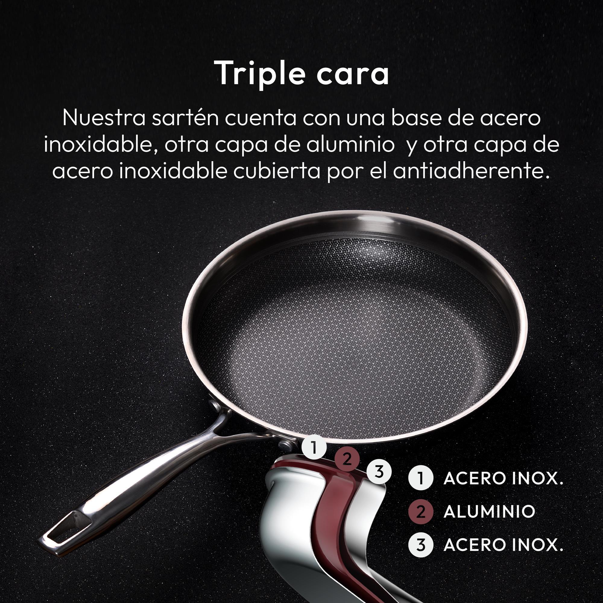 Juego de sartén ø24x4,7cm + cacerola baja ø24x5cm en acero inoxidable masterpro