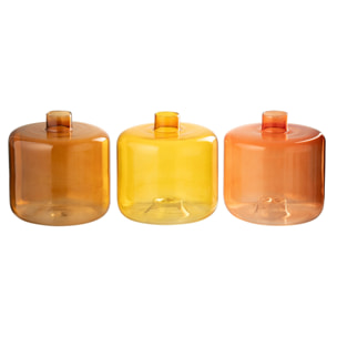 J-Line vase Rond - verre - orange - large - 3 pièces