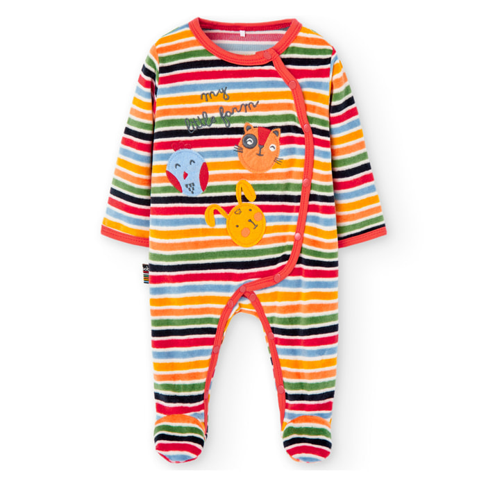 Pelele terciopelo listado de bebé -BCI