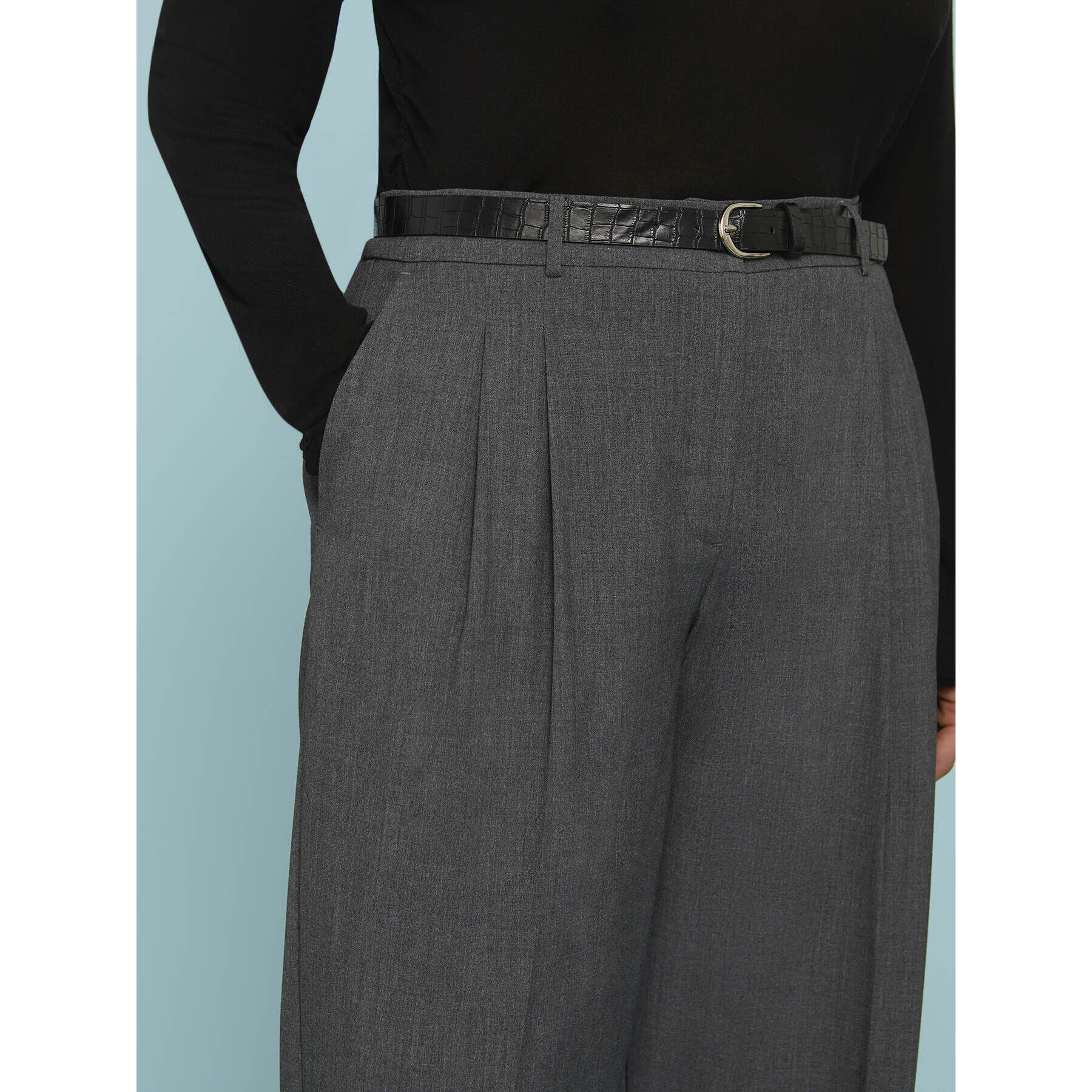 Fiorella Rubino - Pantaloni Wide Leg sartoriali - Grigio