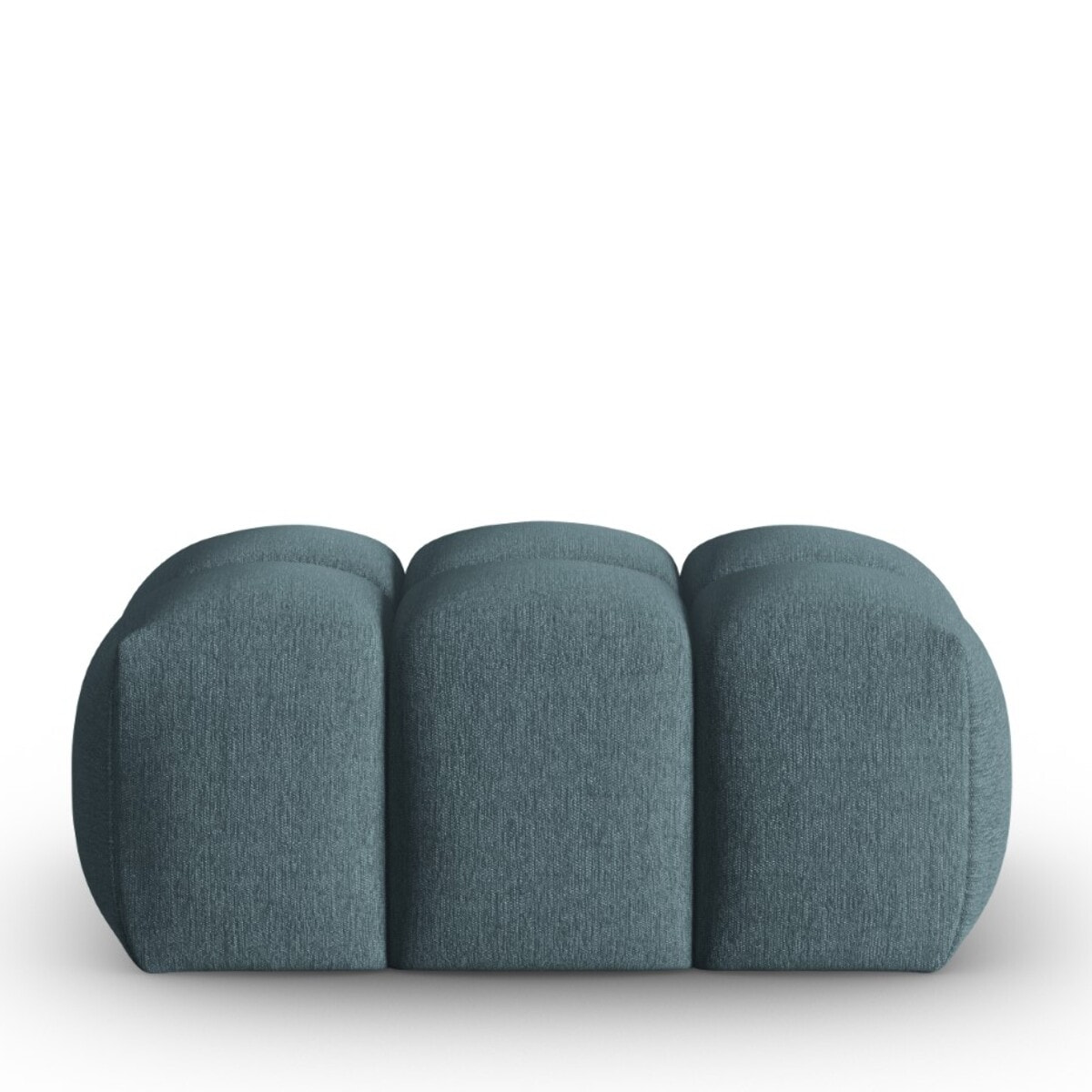 Pouf "Lorella" en tissu structurel bleu clair