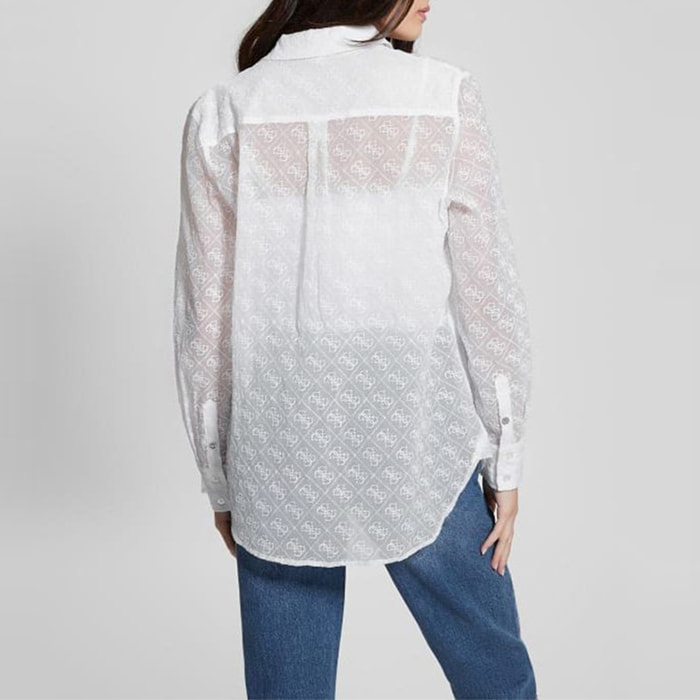 Chemise Violet - logo - blanc