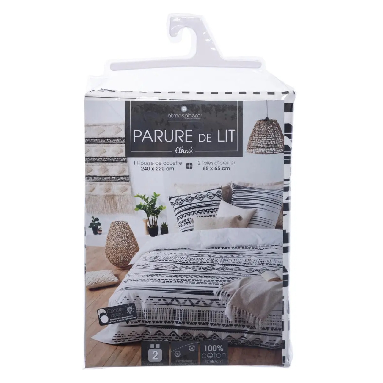 Parure de lit "Etnik" en coton 260x240 cm