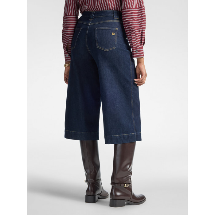 Elena Mirò - Jeans gaucho "Gea" in denim - Blu