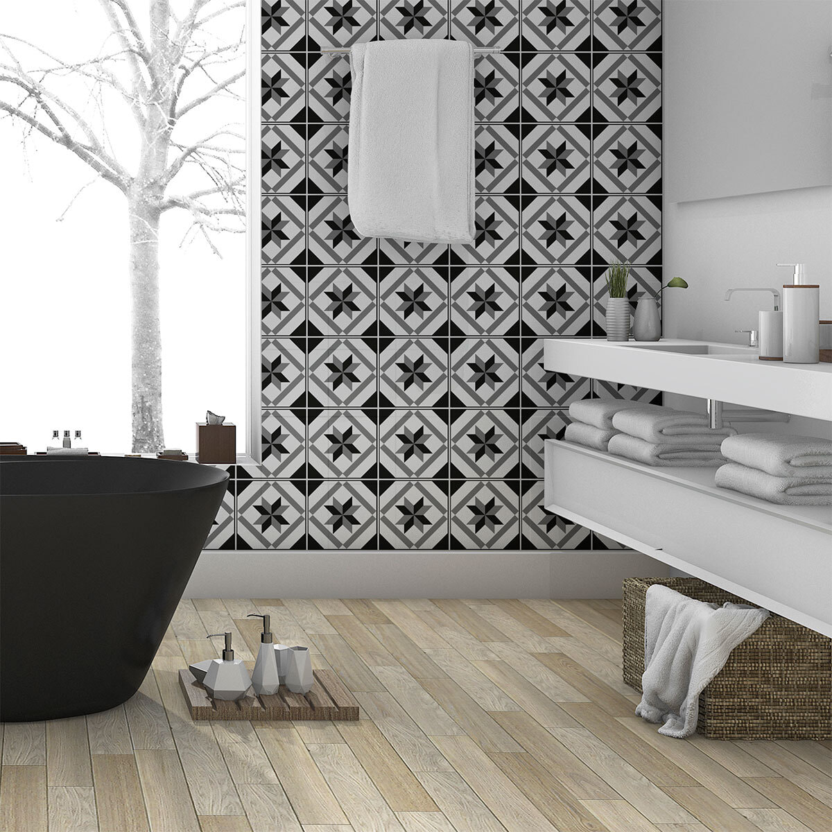 Stickers muraux - Sticker Mural Carrelage adhésif Cuisine Salle de Bain - 30 STICKERS CARRELAGES AZULEJOS LUCIDA