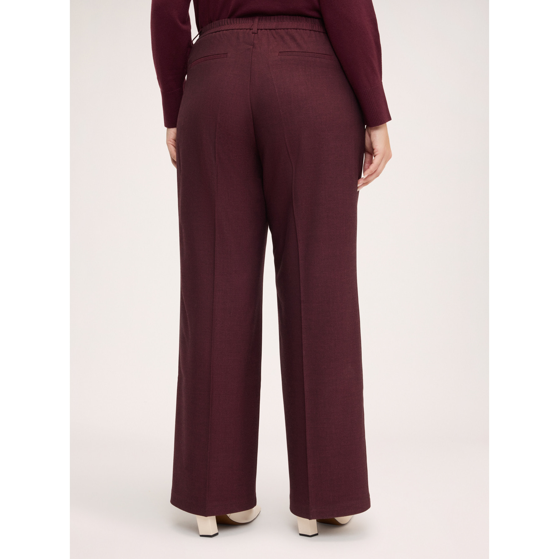 Fiorella Rubino - Pantaloni Wide Leg piega stirata - Bordeaux