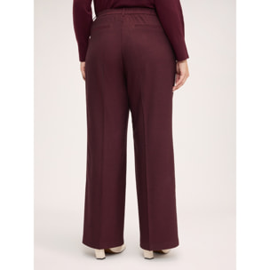 Fiorella Rubino - Pantaloni Wide Leg piega stirata - Bordeaux