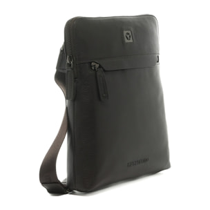 Borsa a tracolla uomo in vera pelle - Modello Arborio Plus - 23.0 x 30.0 x 9.0 cm