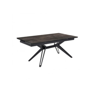 Table extensible en céramique finition iron L160/240cm - 9 piètements - UNIK