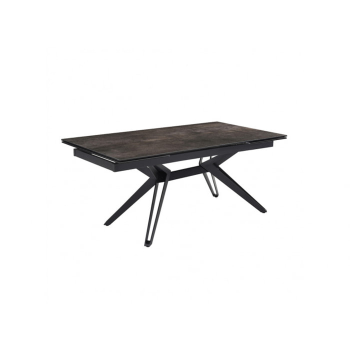 Table extensible en céramique finition iron L160/240cm - 9 piètements - UNIK
