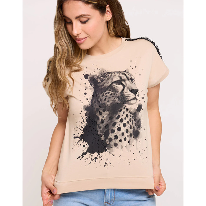 Camiseta Manga Corta Beige - Lopardan