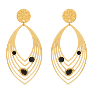 Pendientes de Onix acabados en oro amarillo de 18k