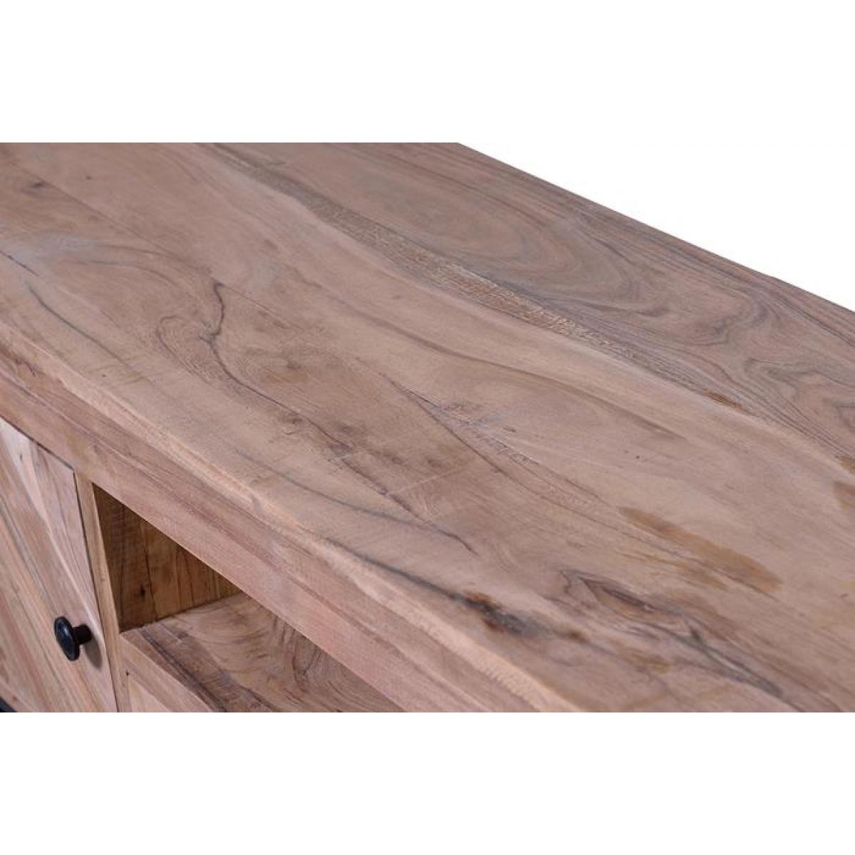 Mueble TV - madera de acacia y hierro - 160x40x50cm