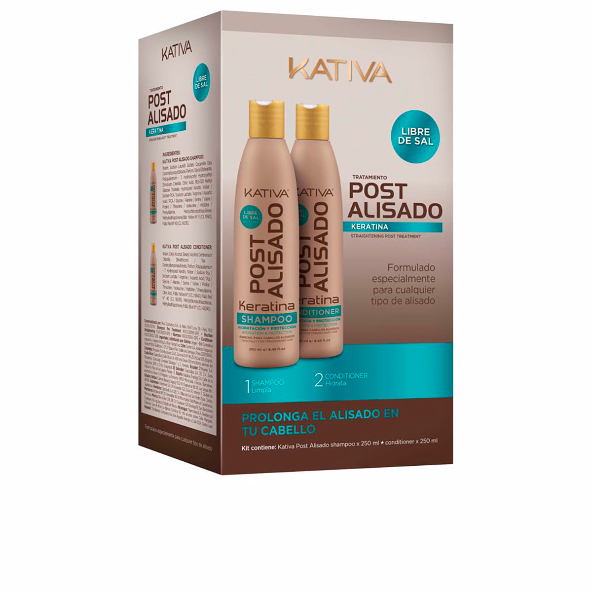 KATIVA - Set Trattamento Lisciante Keratina - Donna - 250 ML + 250 ML